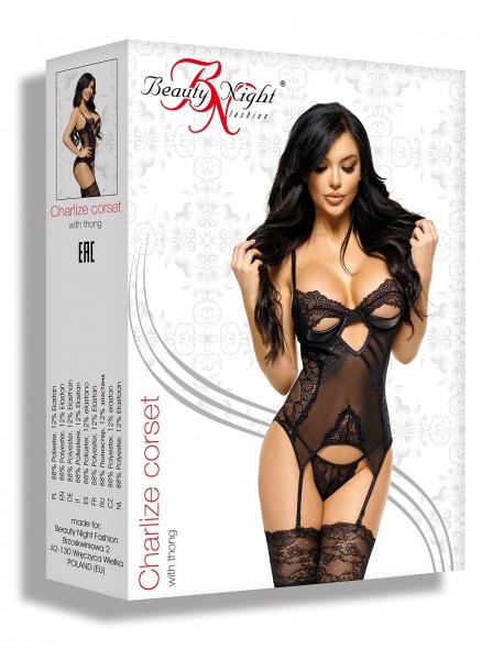 Charlize corsetto e perizoma BeautyNight in vendita su Tangamania Online