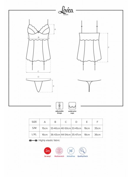 Lovica corsetto e perizoma Obsessive Lingerie in vendita su Tangamania Online