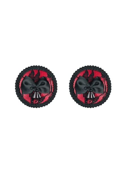 Megies copricapezzoli con fiocchi in raso nero Obsessive Lingerie in vendita su Tangamania Online