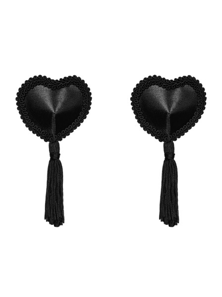 Tassel copricapezzoli neri a forma di cuore con pendente Obsessive Lingerie in vendita su Tangamania Online